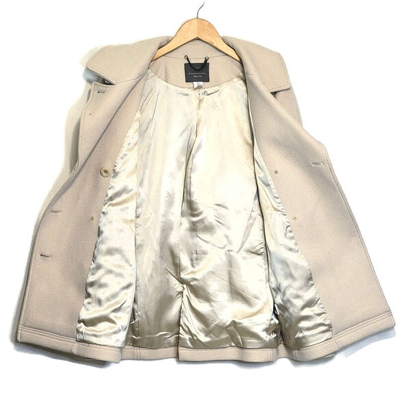 J.Crew Stadium Cloth Wool Cream Peacoat Double Breasted Classic Winter Coat 10T - Picture 10 of 16